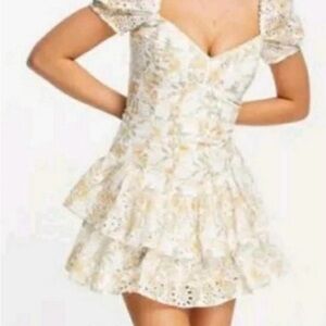 Bardot Broderie Mini Corset Dress
